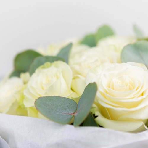 Buchet cu trandafiri albi PROMESA 15